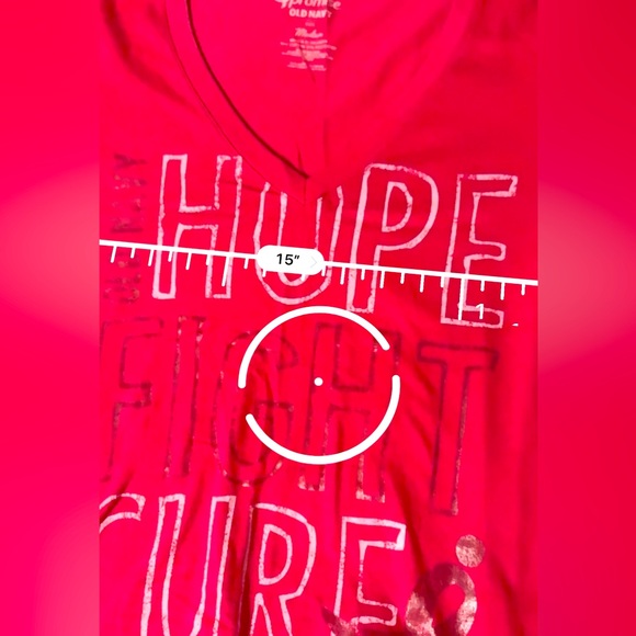 HOPE FIGHT CURE🎗️Breast Cancer Awareness LONG-SLEEVE V-NECK T-SHIRT Pink Sz Med - Picture 7 of 7